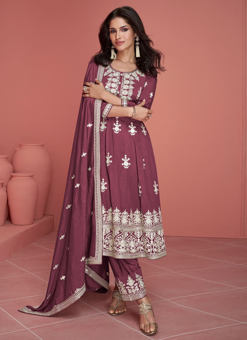 Silk Salwar Suit - T2343