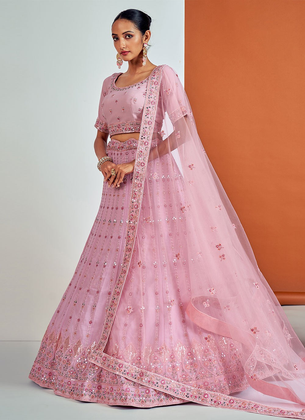 Dori Work Georgette A - Line Lehenga - L0878