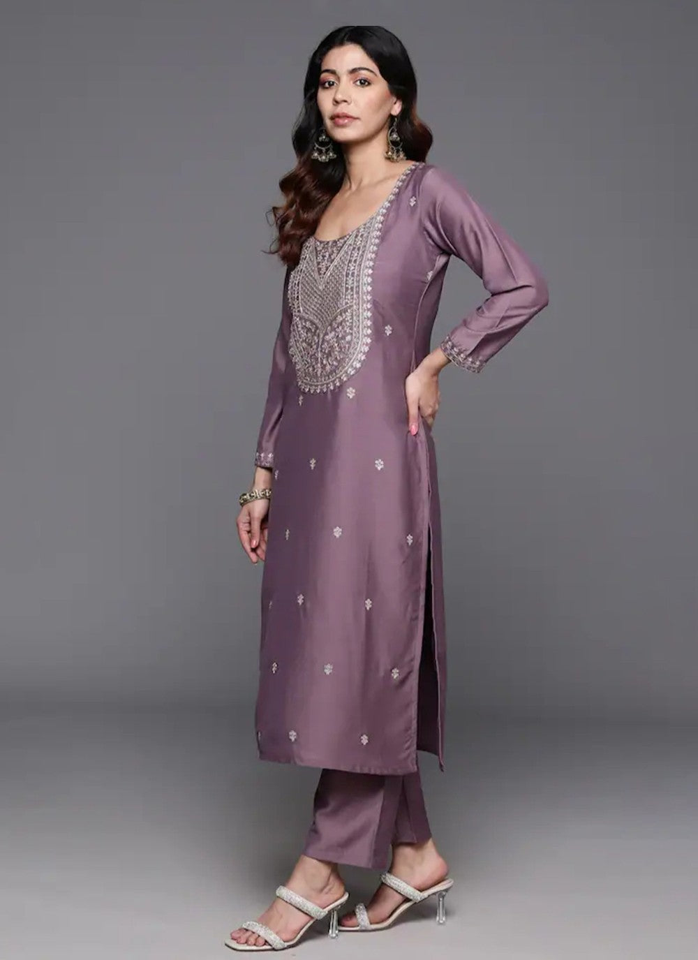 Chanderi , Viscose Pant Style Suit - T3500