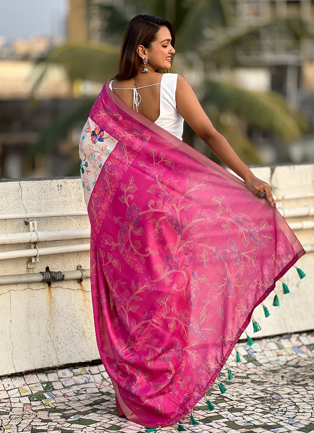 Classic Printed Tussar Silk Saree - S9599