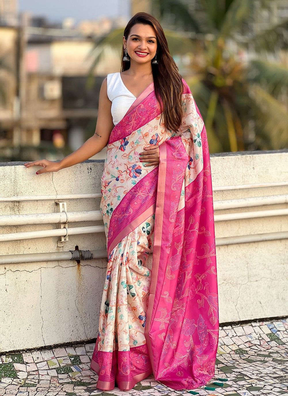 Classic Printed Tussar Silk Saree - S9599