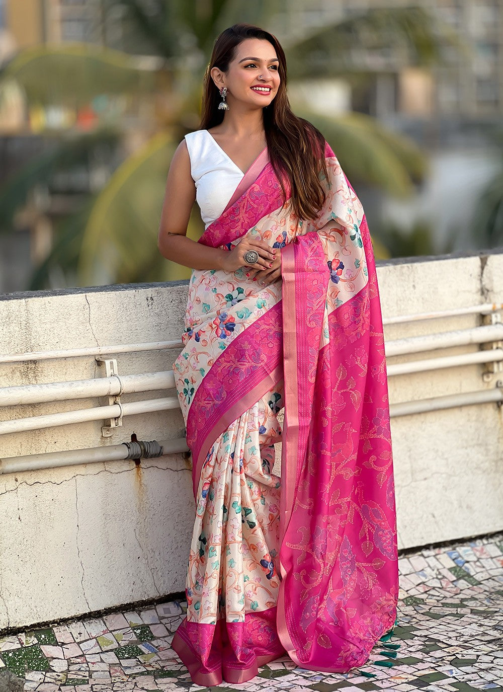 Classic Printed Tussar Silk Saree - S9599