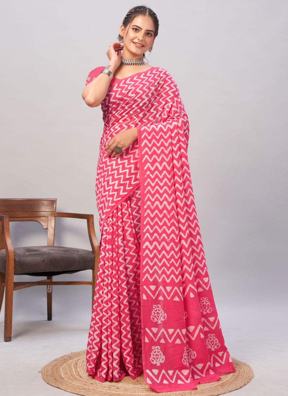 Printed Chanderi Cotton Saree - S11986