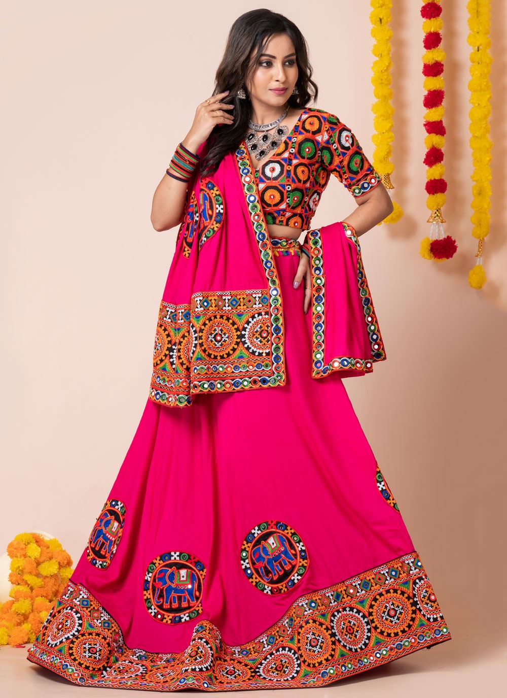 Lace Rayon A - Line Lehenga - L2193