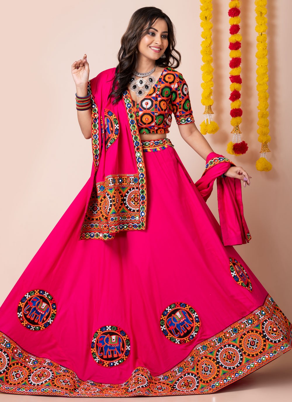 Lace Rayon A - Line Lehenga - L2193