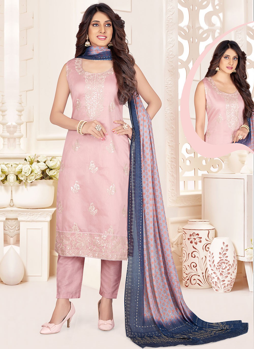 Chanderi Salwar Suit - T973