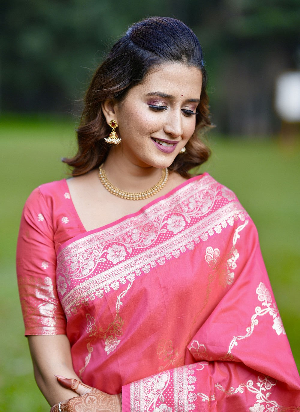 Jacquard Work, Woven, Zari Banarasi Silk Saree - S11854