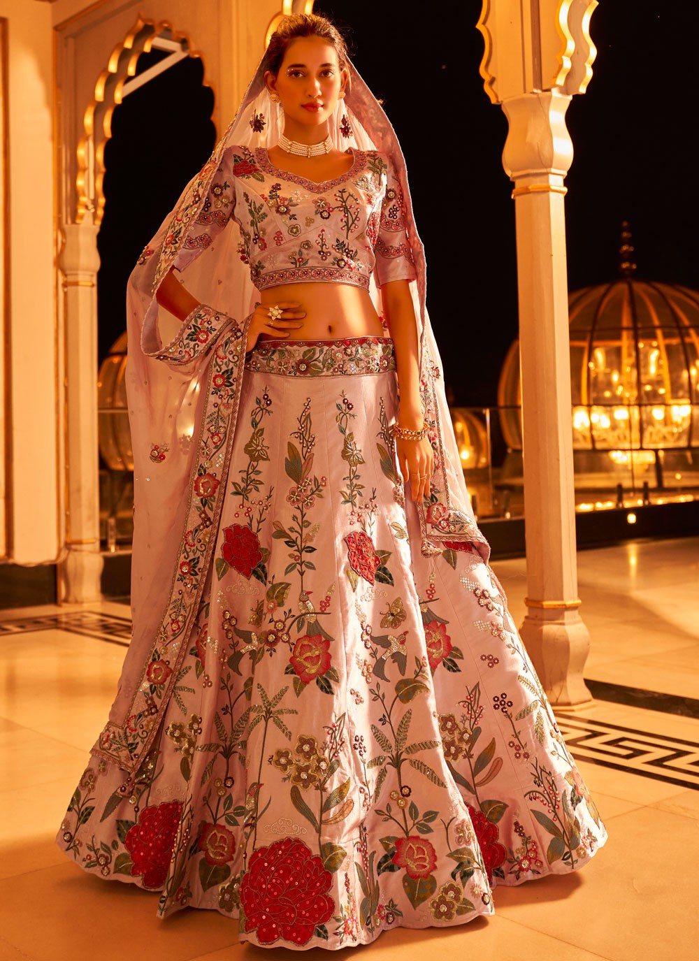 Embroidered Viscose A - Line Lehenga - L2111