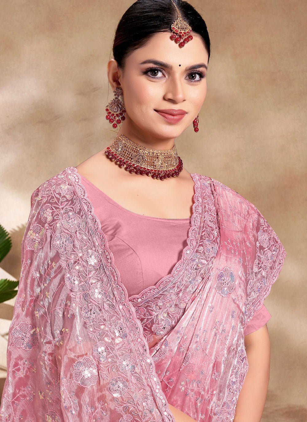 Classic Embroidered Jimmy Chu Saree - S8805