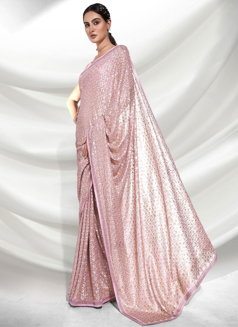 Classic Embroidered Georgette Saree - S3114