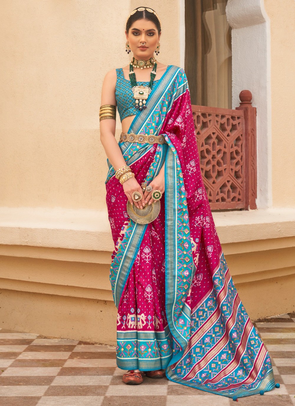 Contemporary Patola Print Silk Saree - S3857