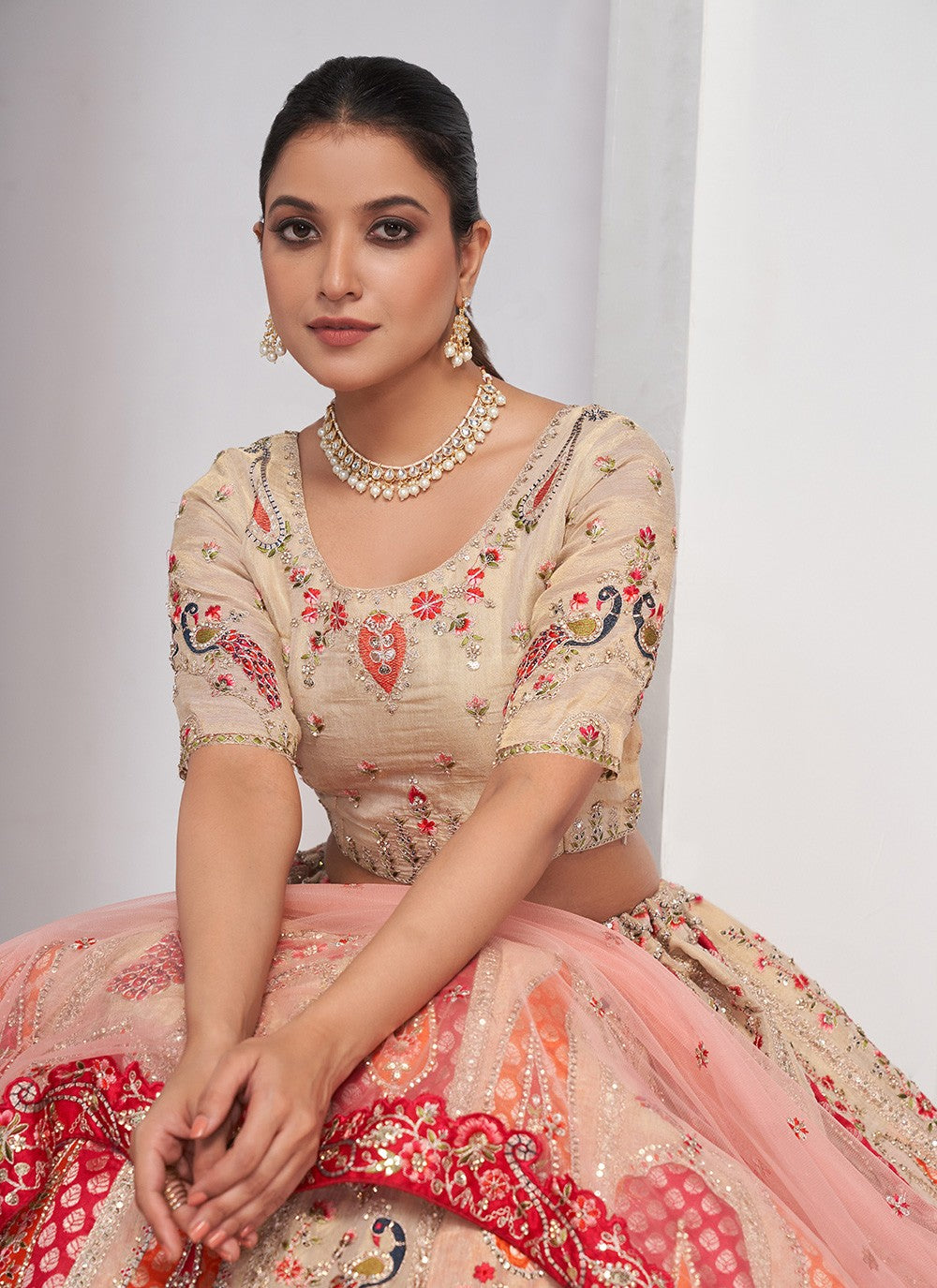 Cutdana Net Lehenga - L3169