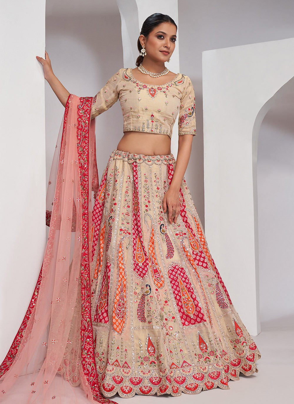 Cutdana Net Lehenga - L3169