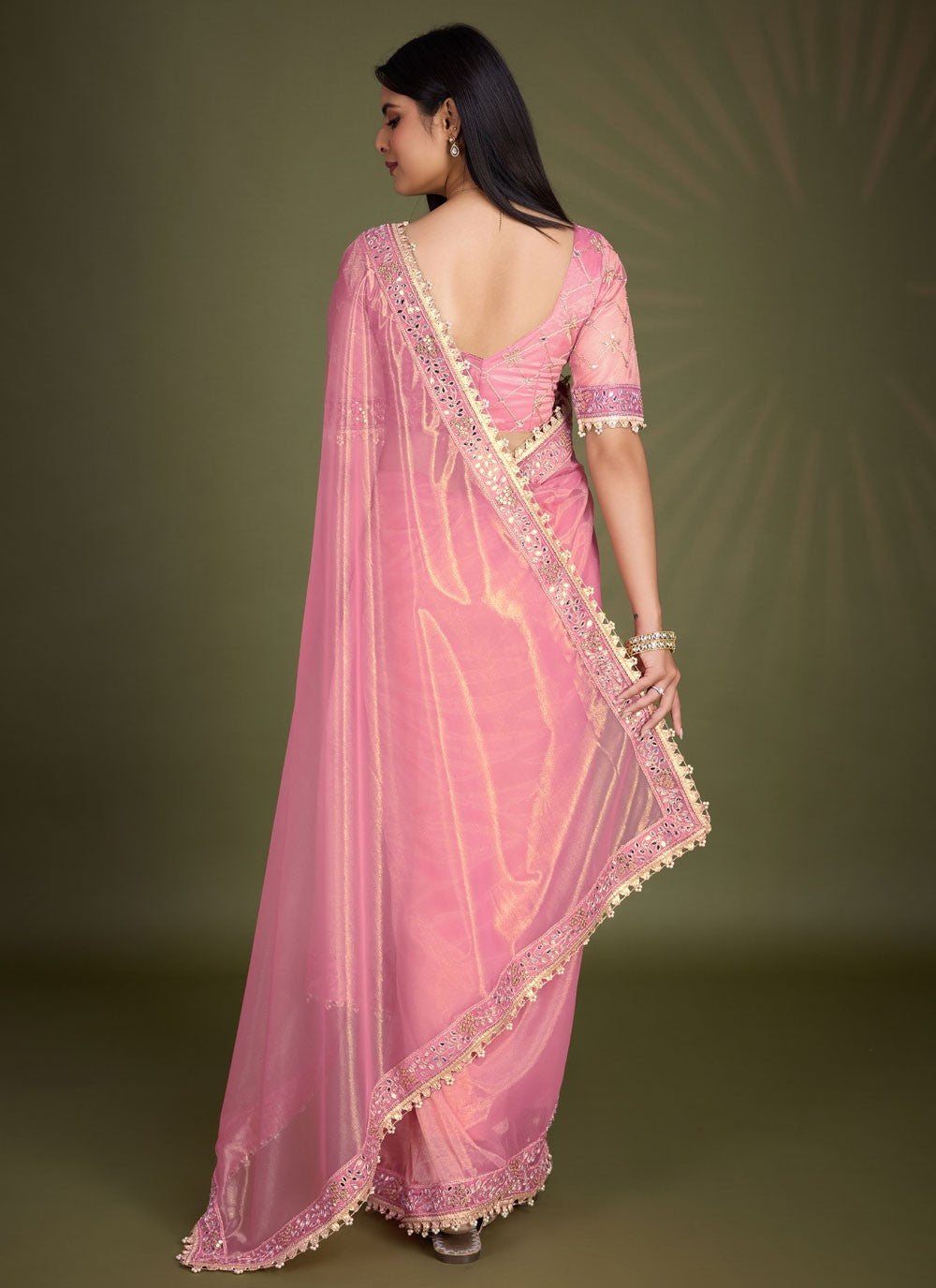 Classic Border Work Silk Saree - S8247