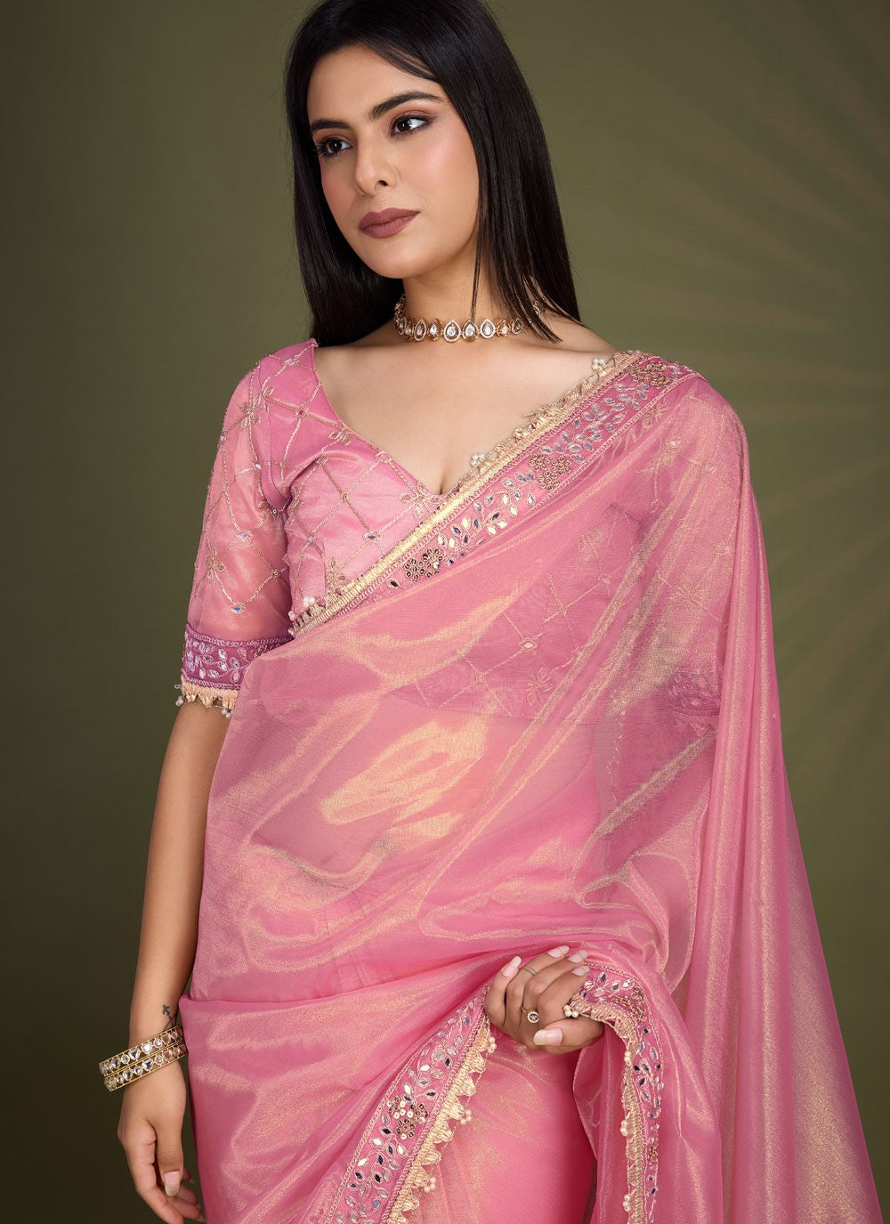 Classic Border Work Silk Saree - S8247