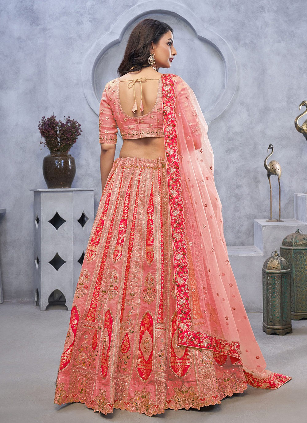 Embroidered Organza, Silk Lehenga - L3112