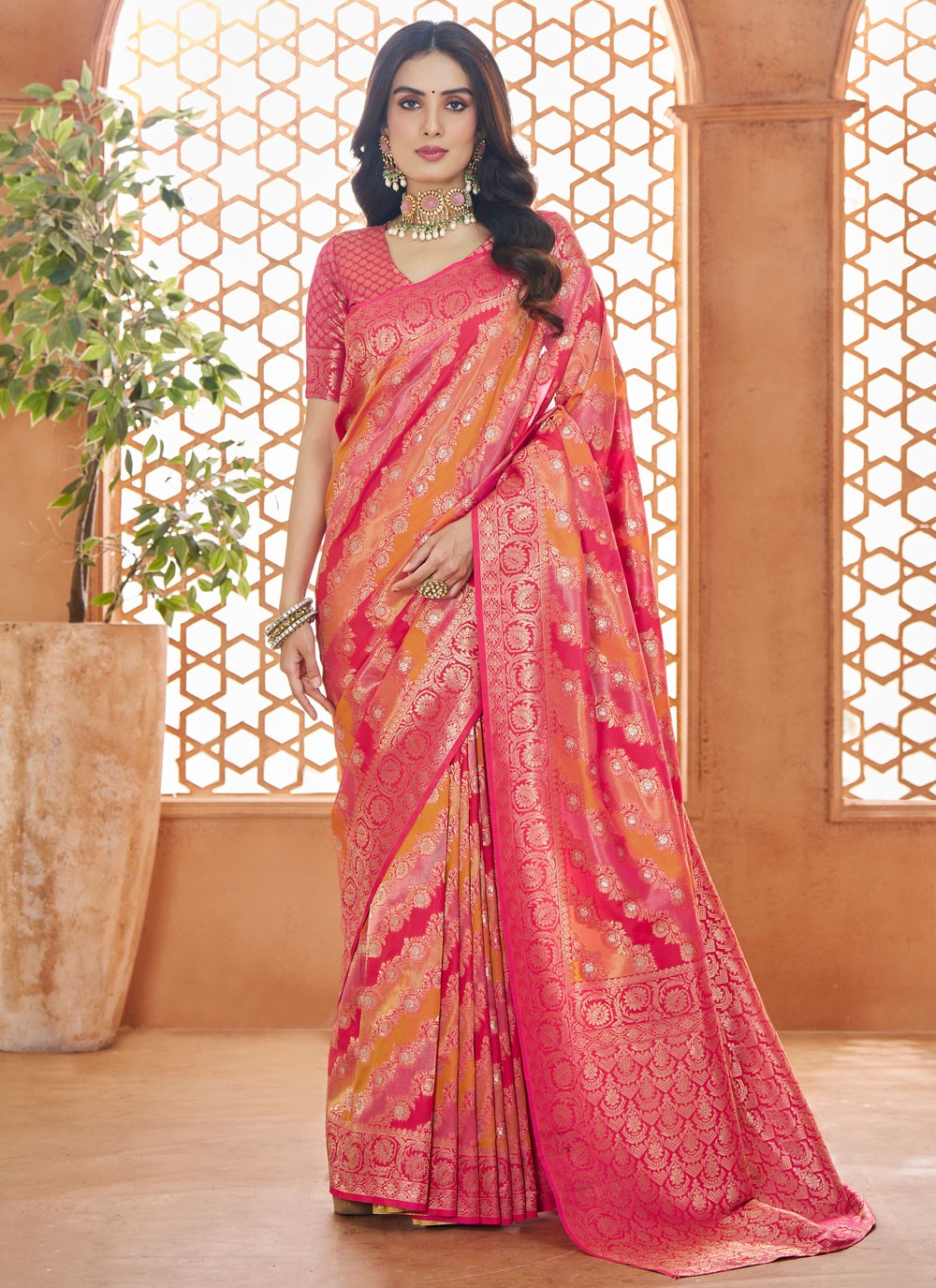 Classic Weaving Zari Banarasi Silk Saree - S8286