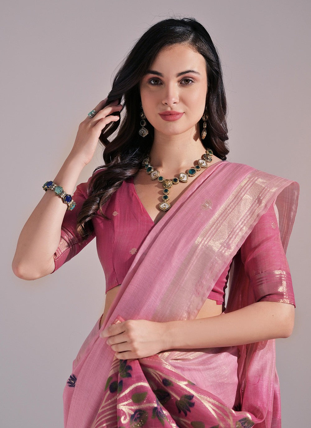 Traditional Weaving Zari Cotton Saree - S8203