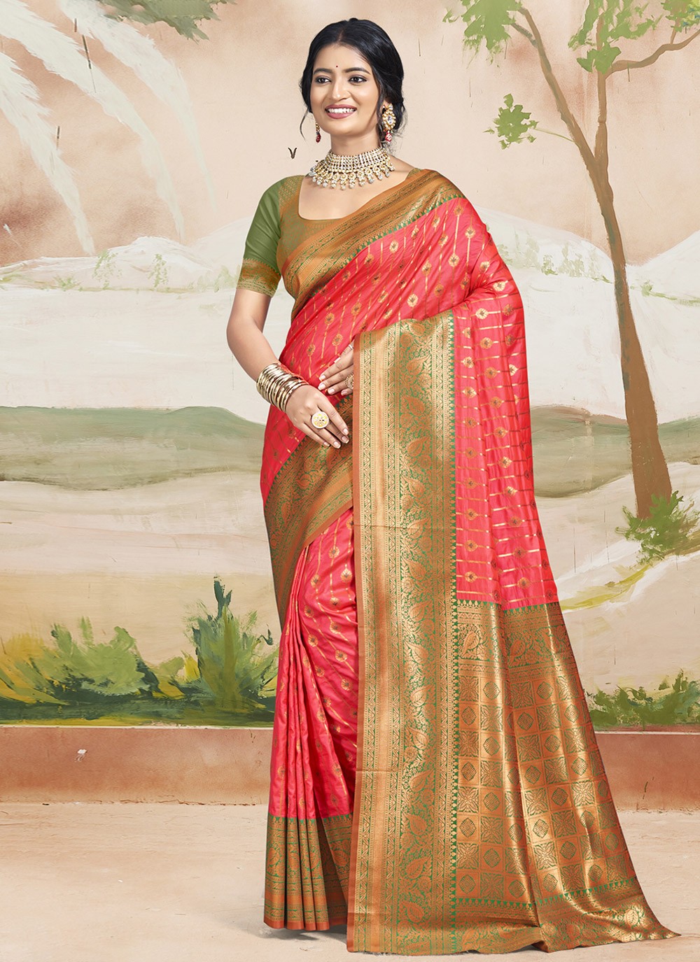 Trendy Weaving Zari Silk Saree - S9078