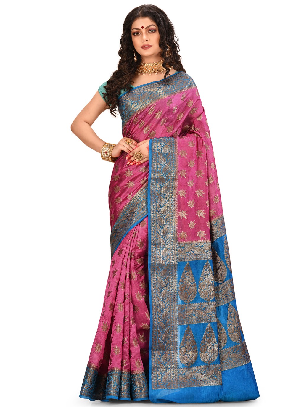 Contemporary Weaving Zari Banarasi Silk Saree - S0376