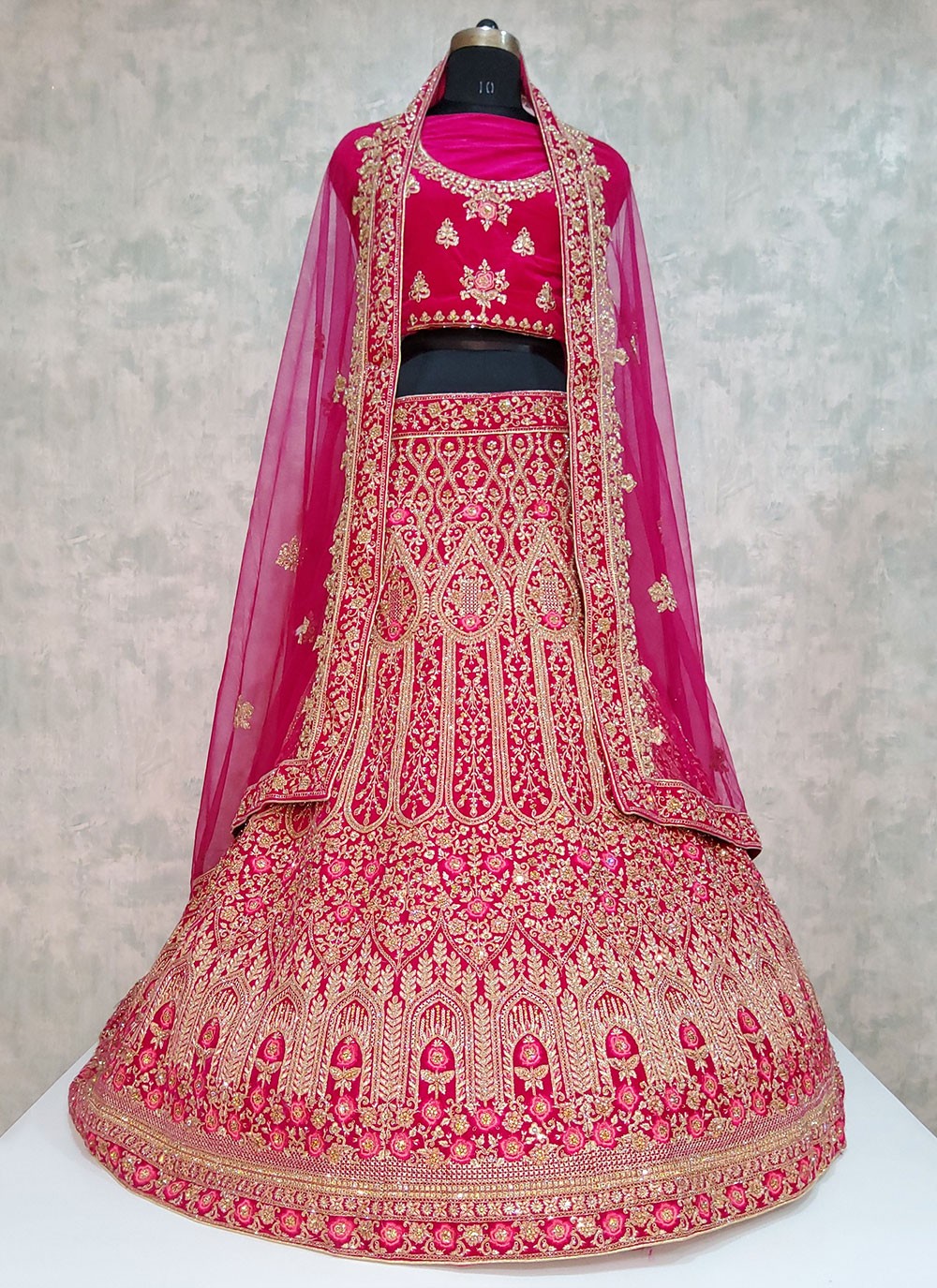 Embroidered Velvet A - Line Lehenga - L1974