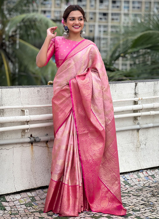 Classic Woven Silk, Tissue Saree - S9052