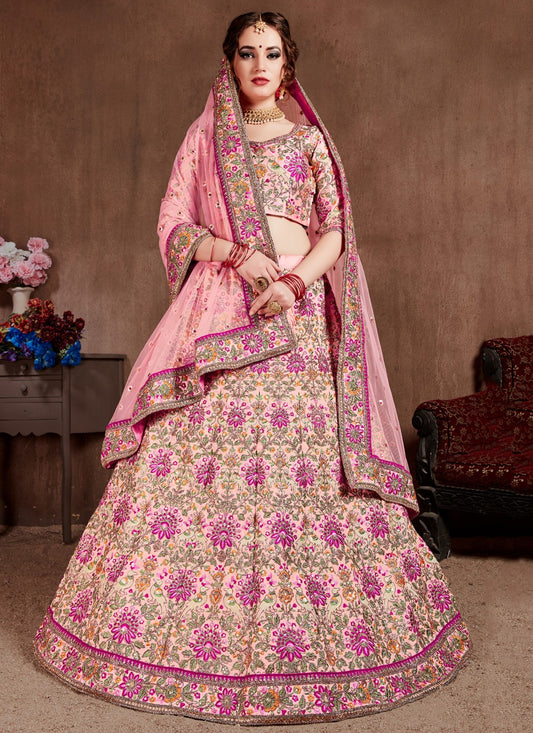 Embroidered Silk A - Line Lehenga - L0099