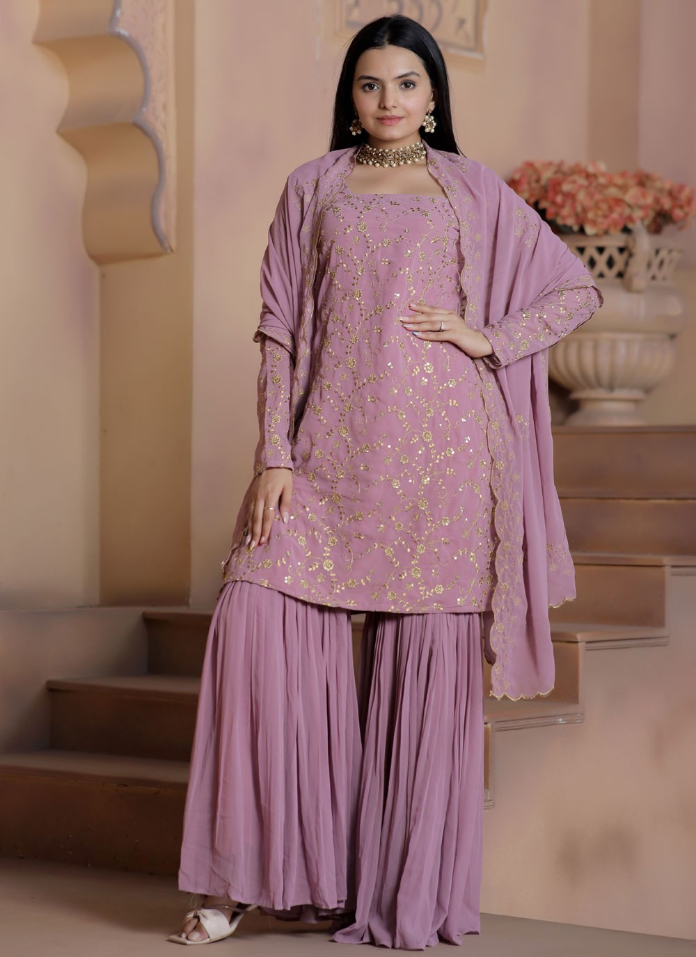 Faux Georgette Salwar Suit - T1761