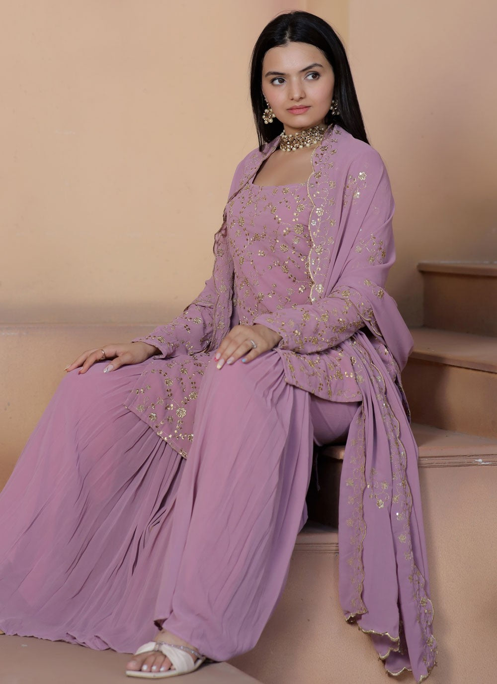 Faux Georgette Salwar Suit - T1761