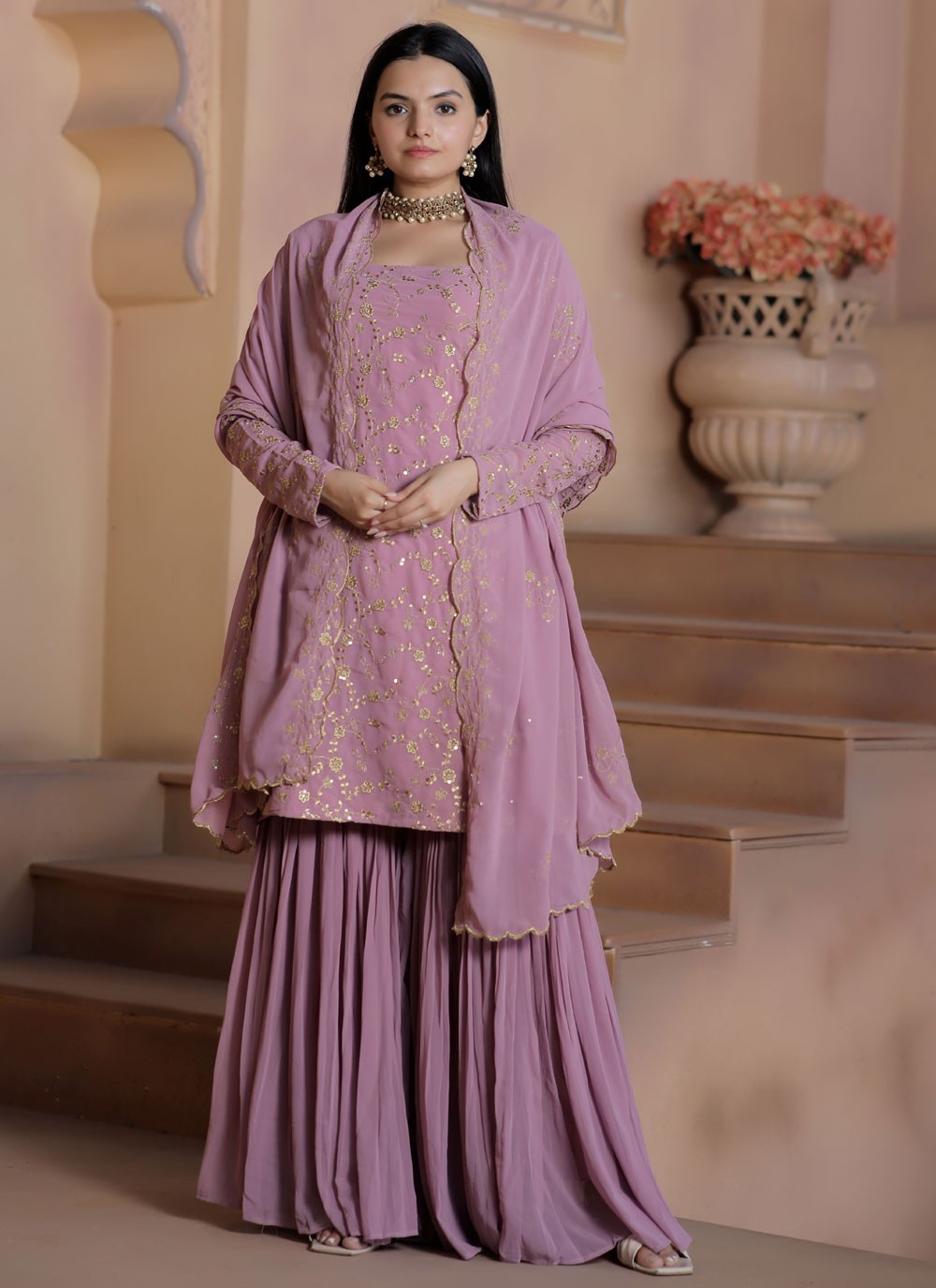 Faux Georgette Salwar Suit - T1761