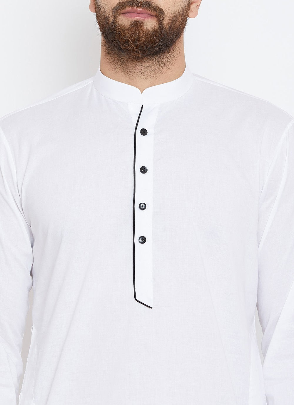 Plain Cotton White Kurta Pyjama - M1968