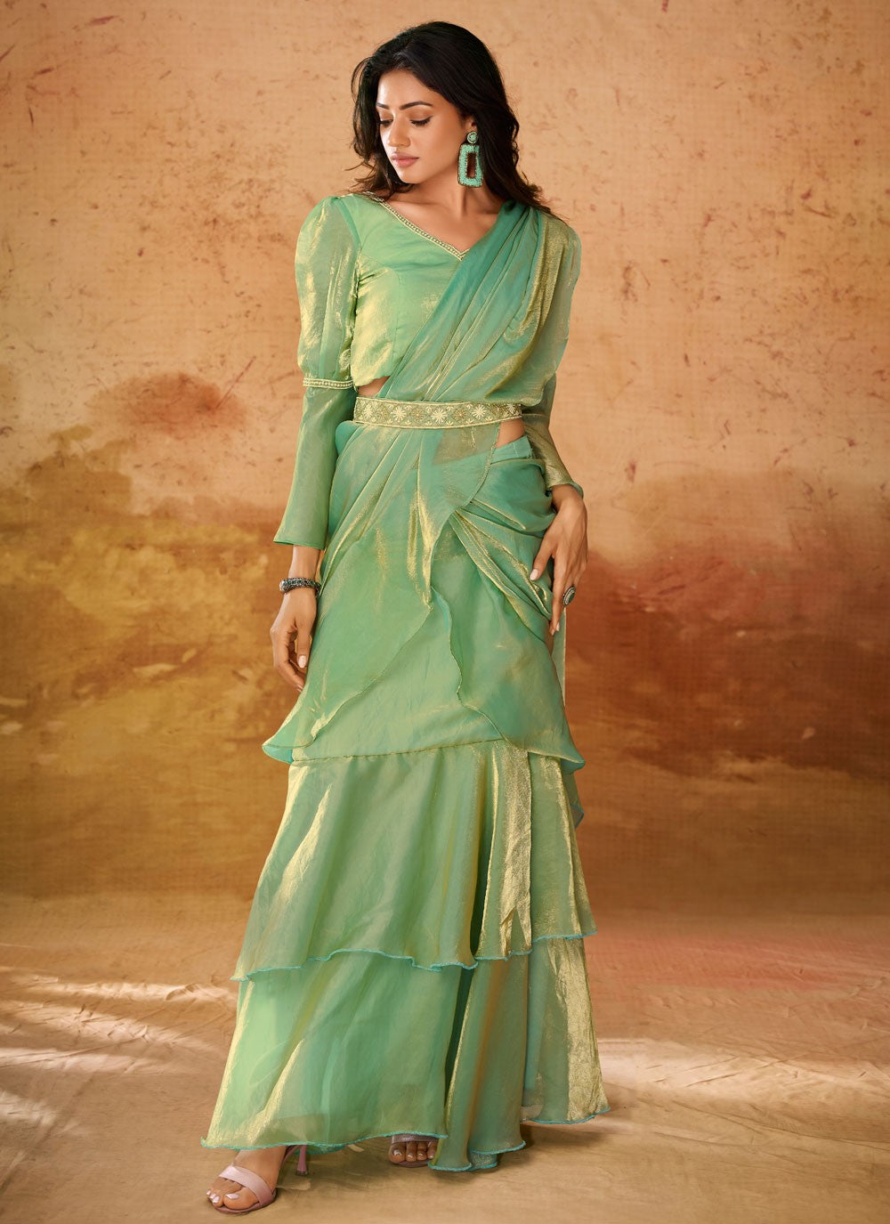 Classic Plain Organza Saree - S7915