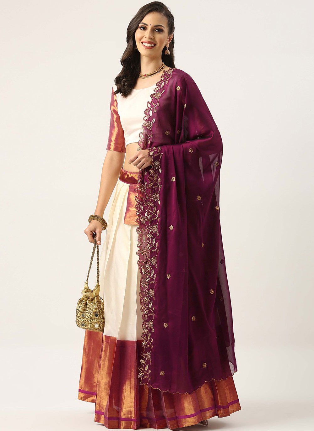 Plain Silk A - Line Lehenga - L2597