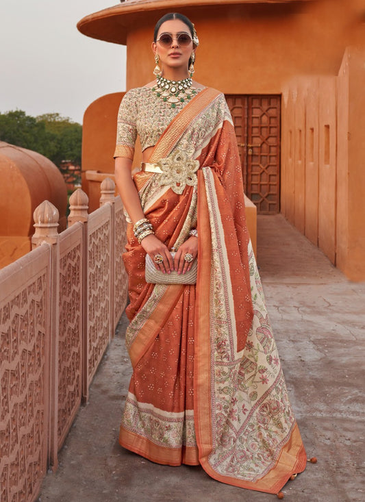 Classic Printed Silk Saree - S3743