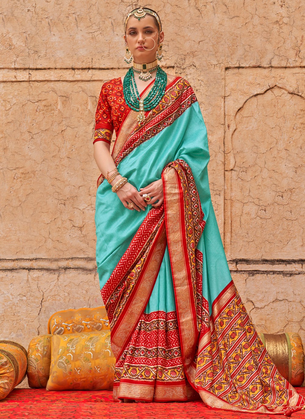 Classic Printed Silk, Viscose Saree - S9697