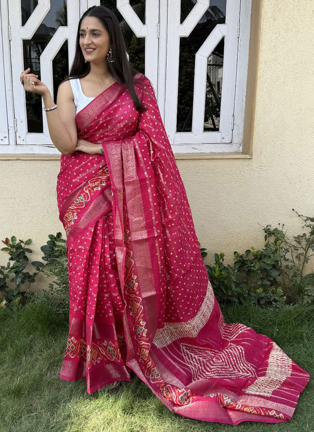 Printed, Weaving Zari Cotton Silk Saree - S12010