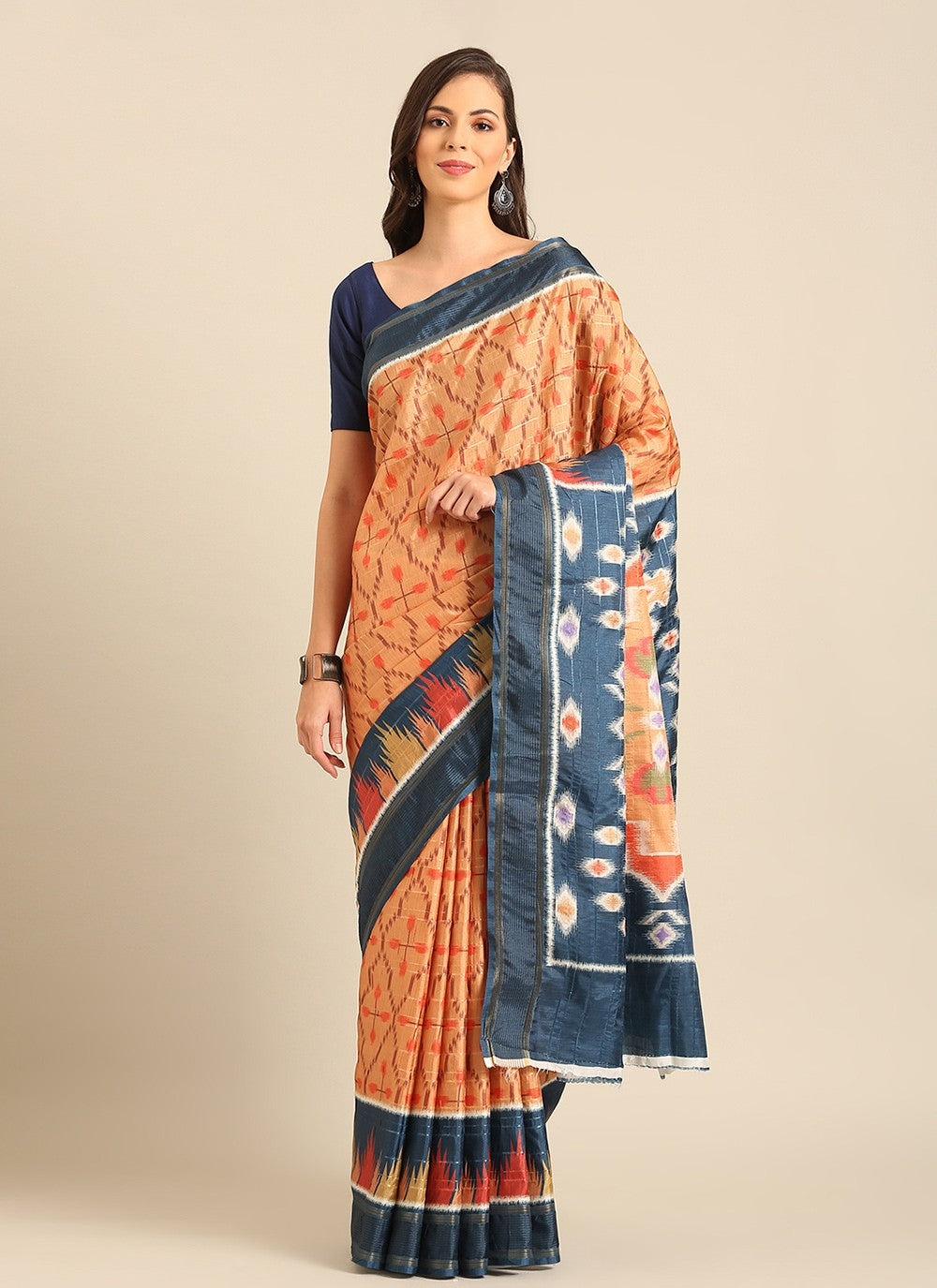 Trendy Printed Cotton Saree - S7968