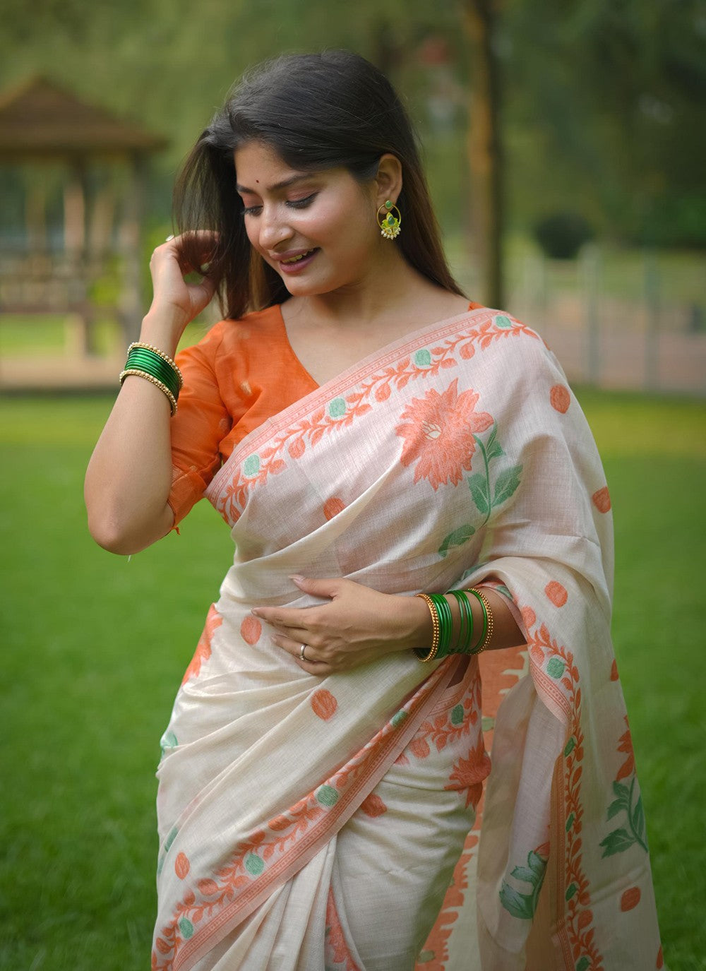 Contemporary Printed Cotton Saree - S8604