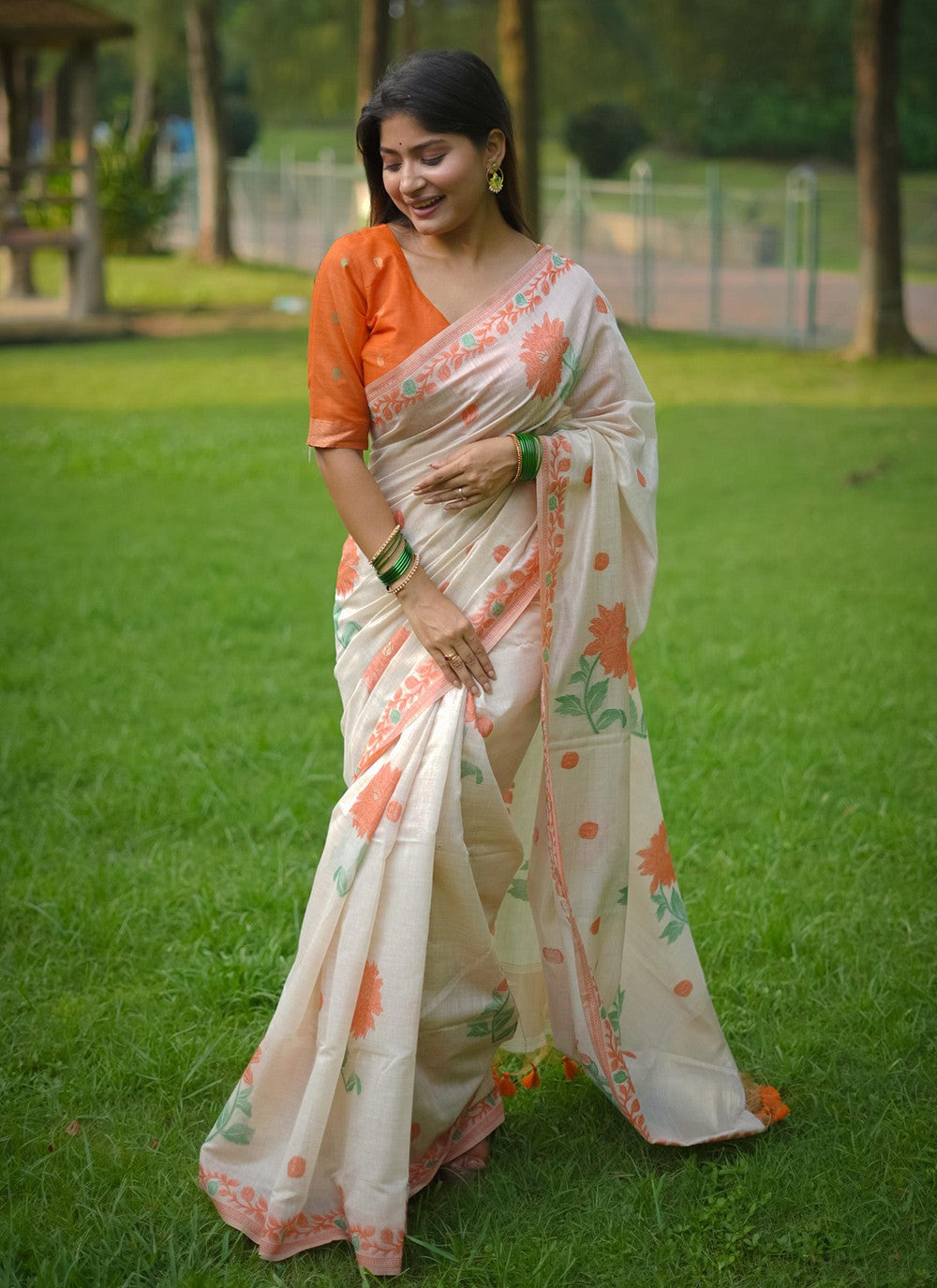 Contemporary Printed Cotton Saree - S8604