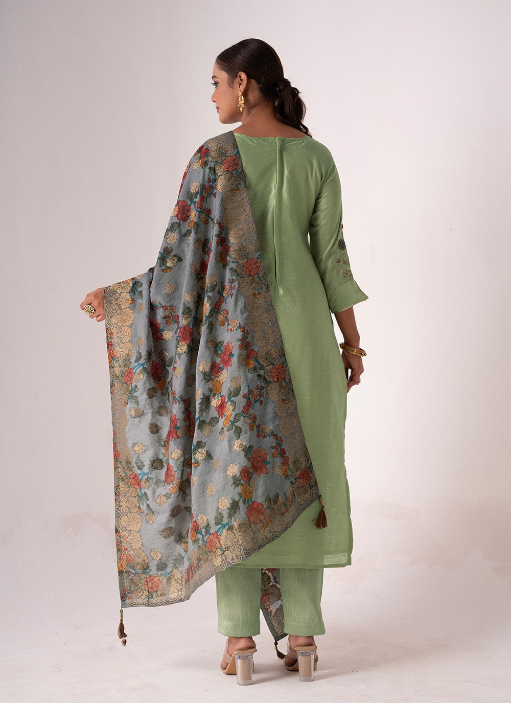 Tussar Silk Palazzo Suit - T3099