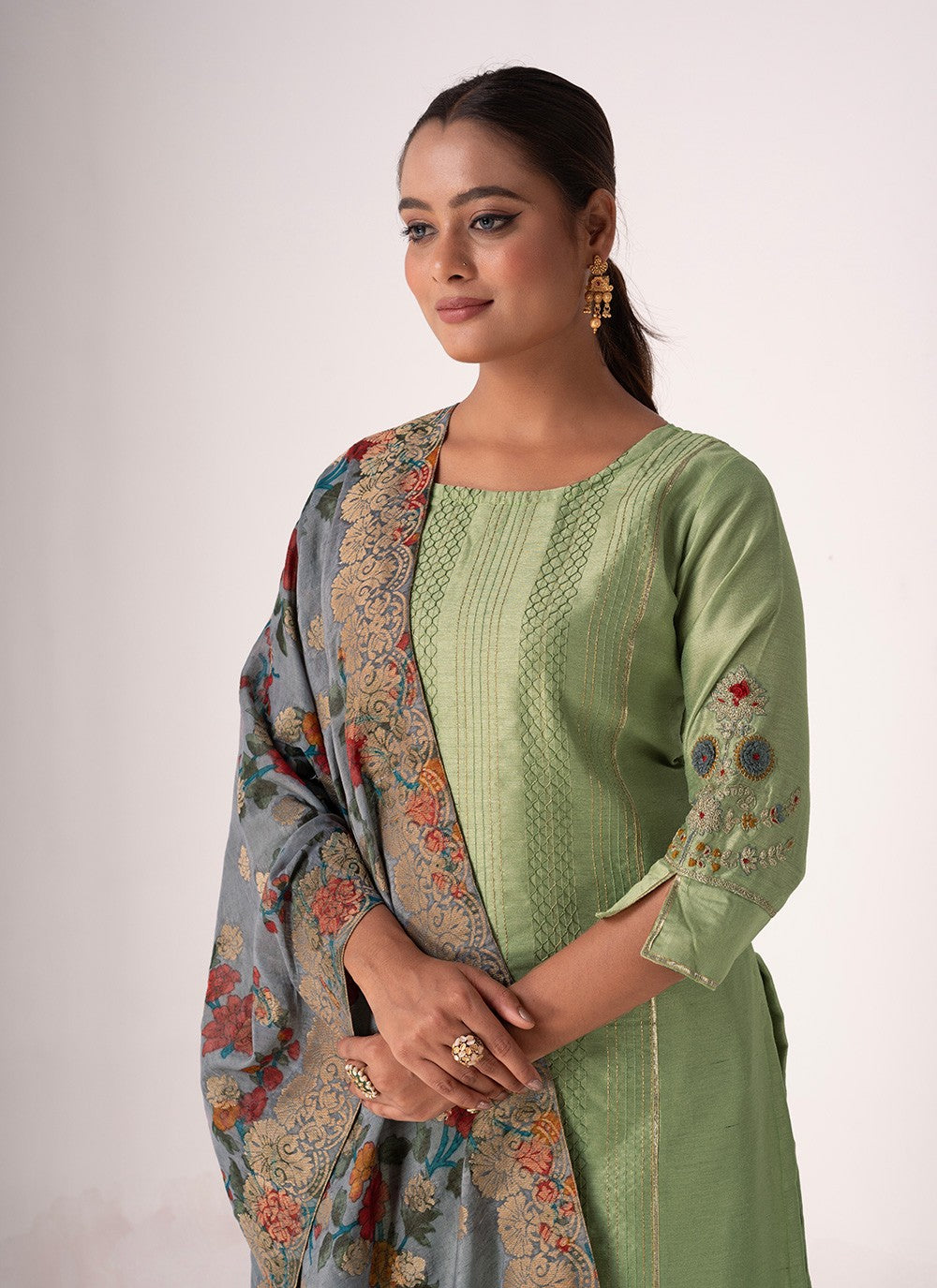 Tussar Silk Palazzo Suit - T3099