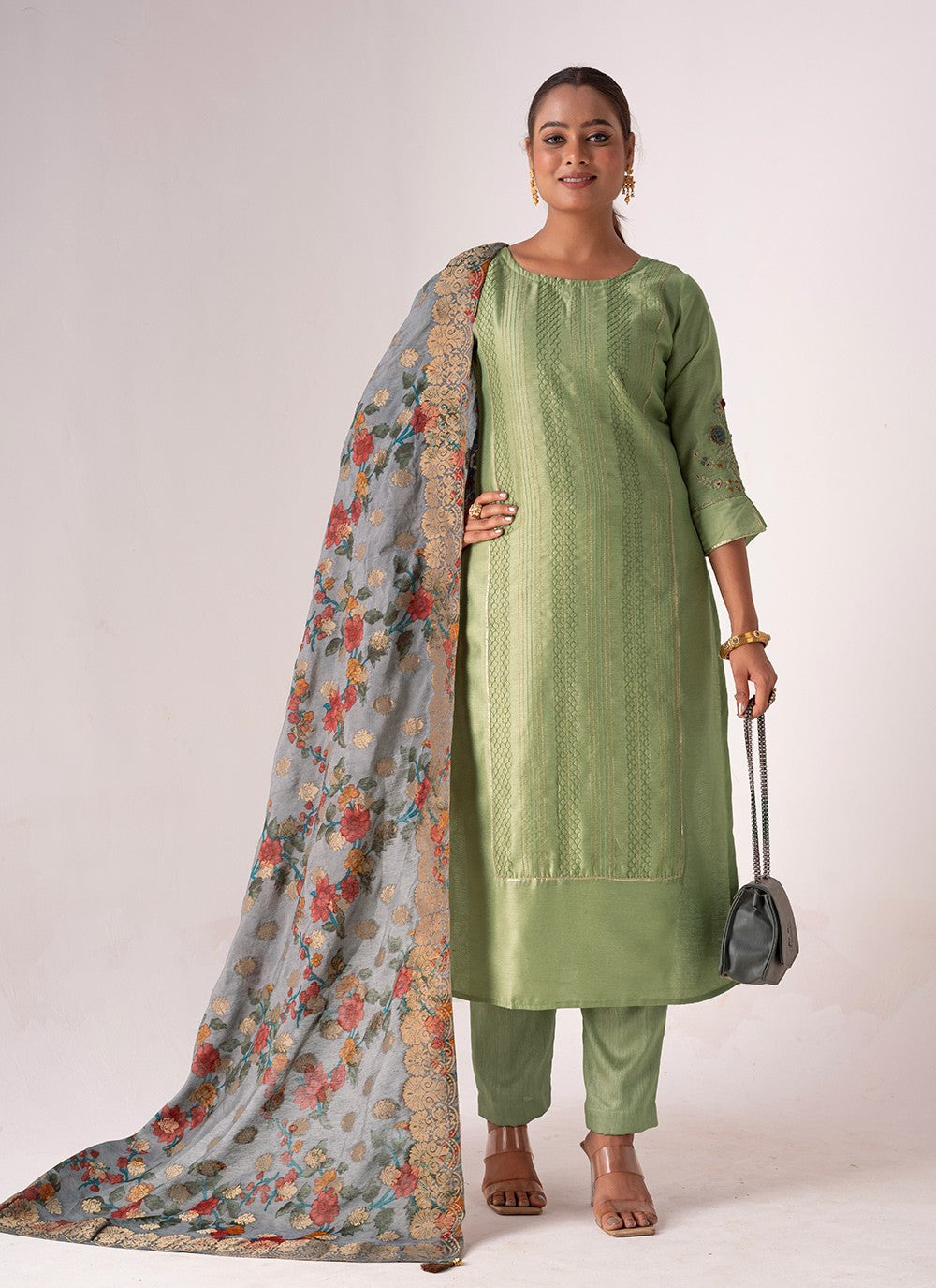 Tussar Silk Palazzo Suit - T3099