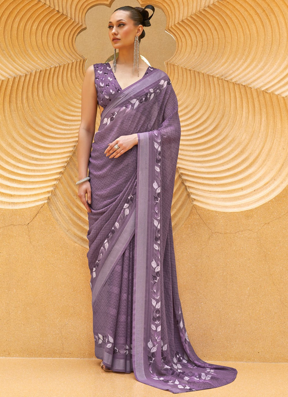 Classic Printed Georgette Saree - S8278