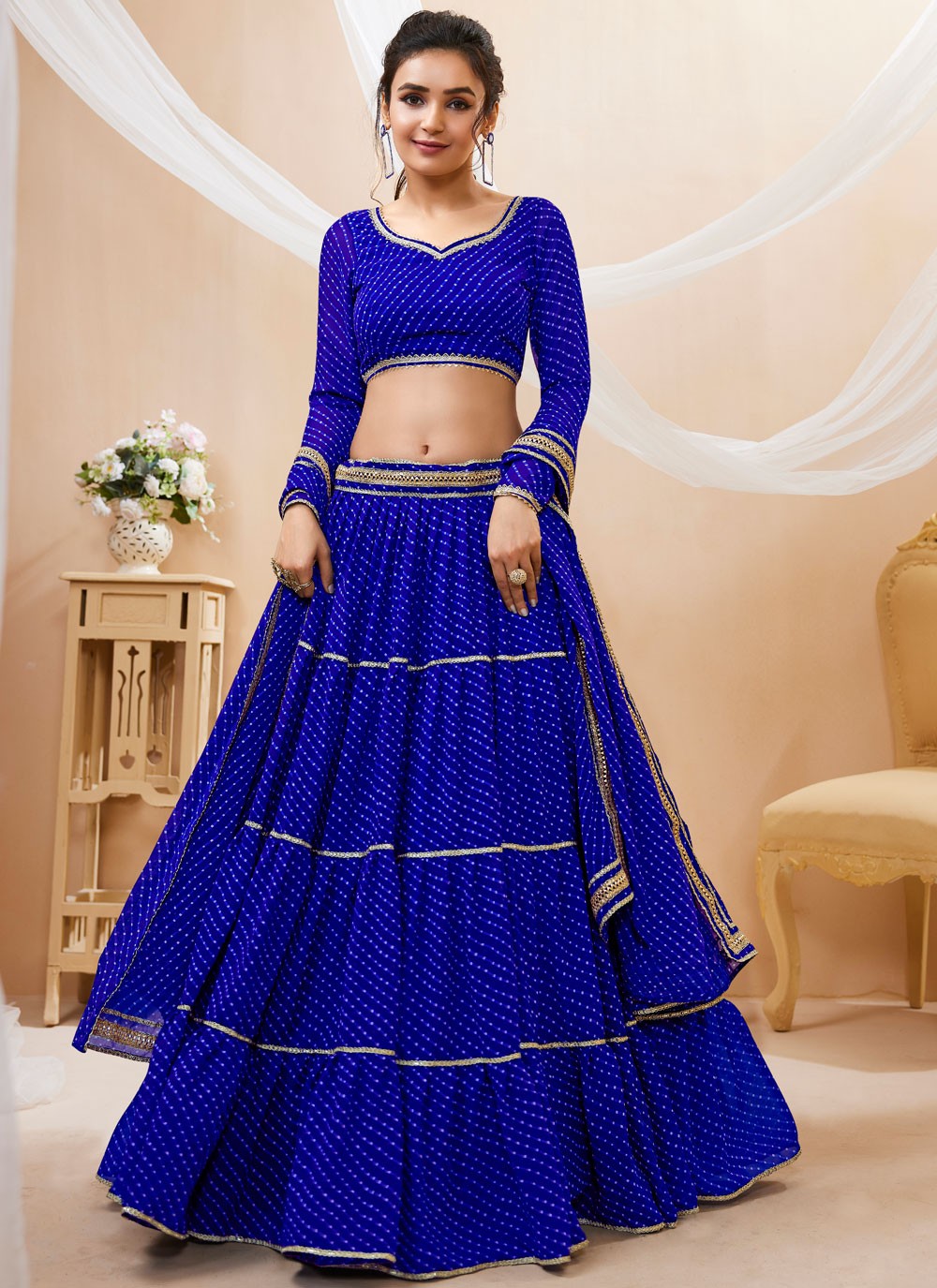 Lace Georgette A - Line Lehenga - L1880