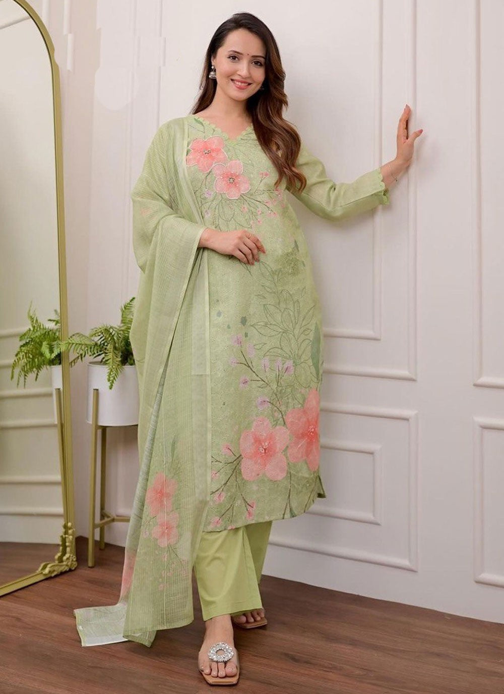 Cotton , Linen Salwar Suit - T3621