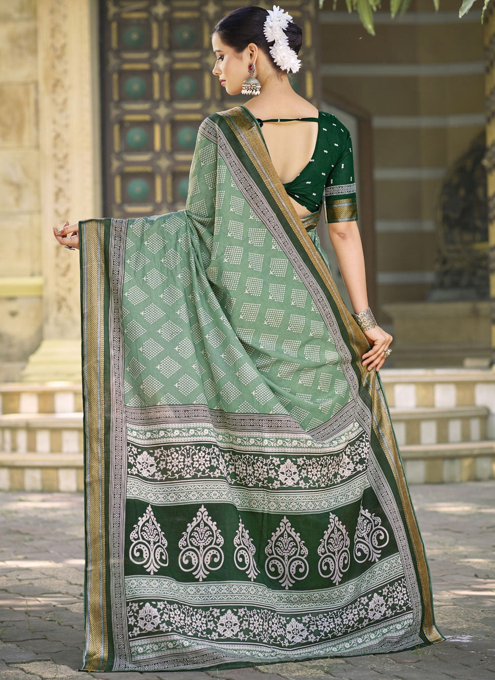 Printed Cotton Saree - S11498