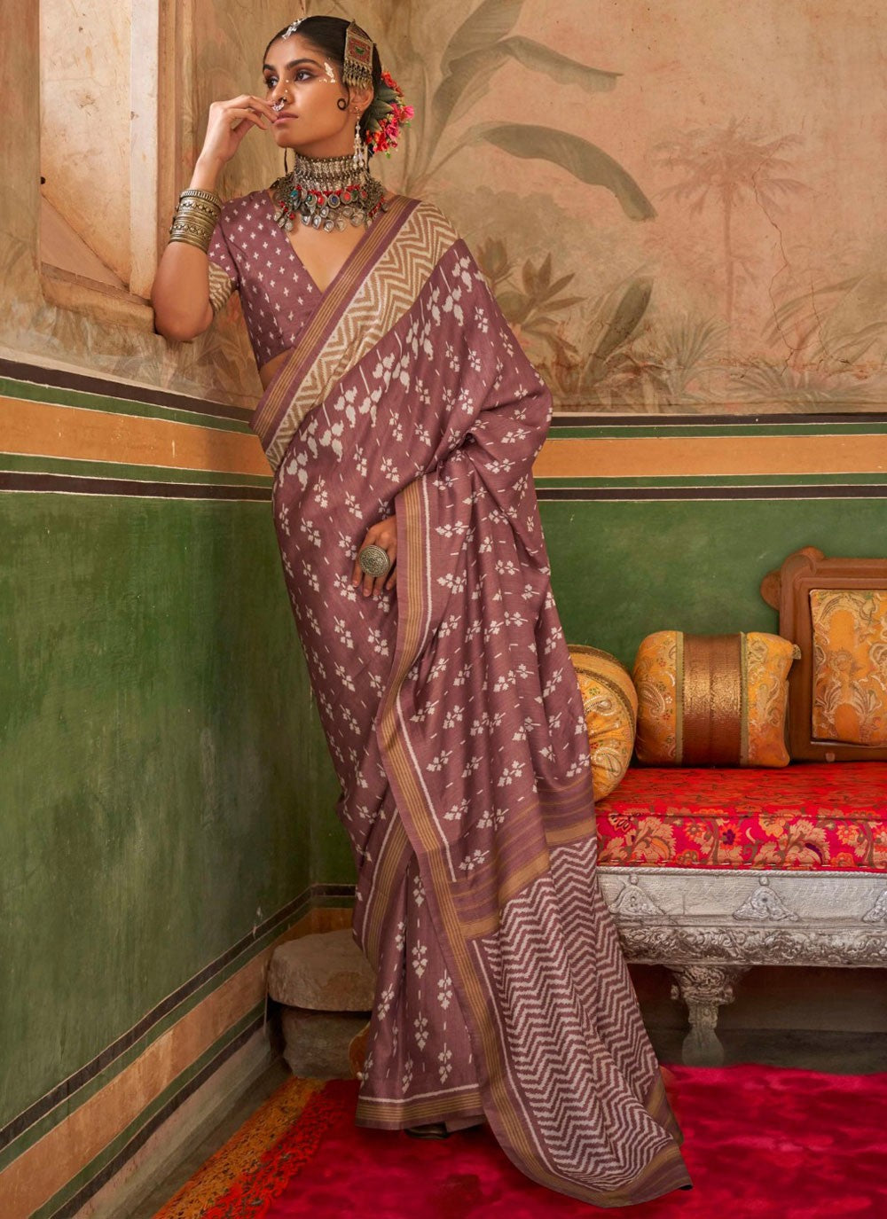 Classic Printed Silk Saree - S9147