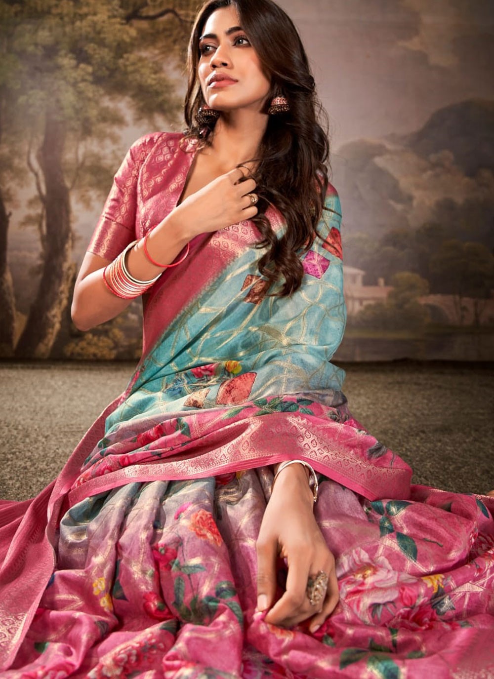 Classic Printed Cotton Silk Saree - S9313