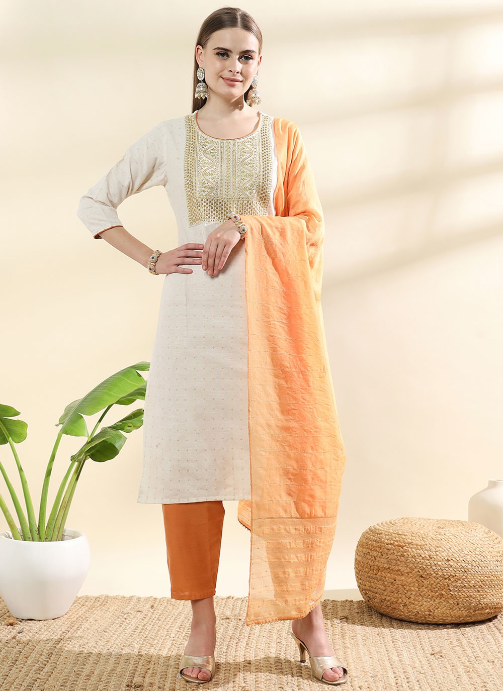 Embroidered Cotton Salwar Suit - T4641