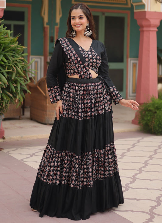 Printed Rayon Readymade Lehenga Choli - L2251